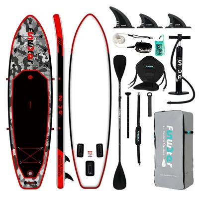 Produktbild von Funwater Aufblasbares Stand Up Paddling Board, Paddle SUP,paddle, mit Sitz, Handpumpe, Stand up Paddle Board, SUP Board,330cm,bis 150kg, rot