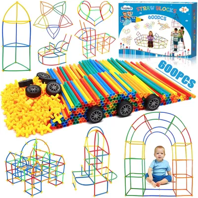 Produktbild von Purpledi Konstruktionsspielzeug Baustein - Kreative Verbindungsbausteine Spielzeug für Jungen & Mädchen, STEM Lernspielzeug, Geeignet für Kinder ab 3 4 5 6 7 8 Jahren (600PCS)