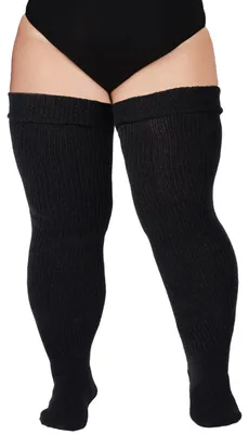 Produktbild von Dicke Overknee-Socken für Damen – Schwarz