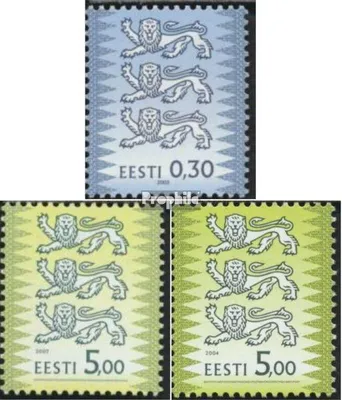 Produktbild von Briefmarken Estland 2003 Mi 357III C,413II,413III postfrisch Wappenlöwen