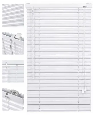 Produktbild von Sekey Alu-Jalousie Weiß 90x130cm Aluminium-Jalousie ohne Bohren 25mm Alu-Lamelle Fenster Rollo Klemmfix inkl Montagematerial