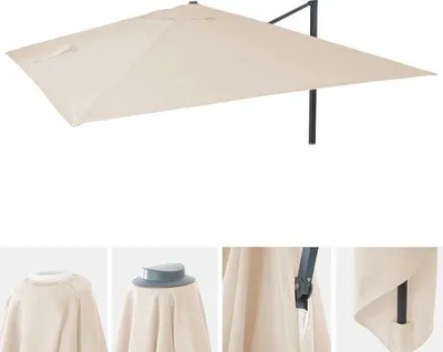 Zdjęcie produktu dla Zapasowy pokrowiec na parasol ogrodowy 3x4 m, odporny na warunki atmosferyczne, z ochroną przed promieniowaniem UV