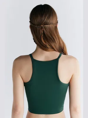 Produktbild von Damen Crop-Top aus 95% Baumwolle und 5% Elasthan mit integriertem Bustier