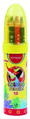 Obrázok produktu pre Keyroad Kredki ołówkowe trójkątne Jumbo 12 kolorów