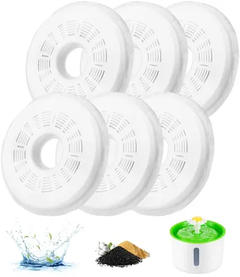 Katzenbrunnenfilter 6er-Pack, Aktivkohle, für 3L Blumenbrunnen