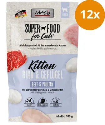 Immagine prodotto di MAC's Cat 100gx12 Kitten Beef & Poultry Fresh Pouch