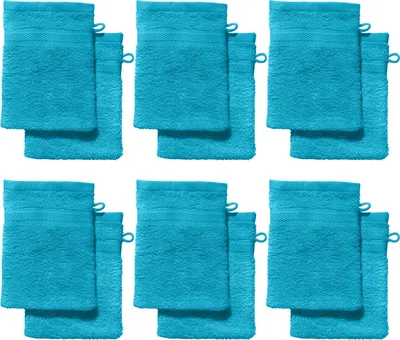Produktbild von REDBEST Waschhandschuh Chicago" 12er-Pack türkis 15x21 cm"
