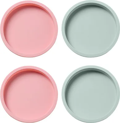Produktbild von CANDeal 15cm Silikon Backform Rund, 4 Stk. Kuchenform Silikon, Antihaft- & schnell abgelöstes Backformen Set für Schichtkuchen, Käsekuchen, Regenbogenkuchen und Chiffonkuchen