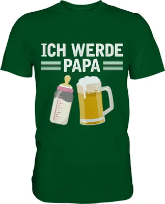 Produktbild von Ich werde Papa Herren Premium T-Shirt – Bottle Green / M