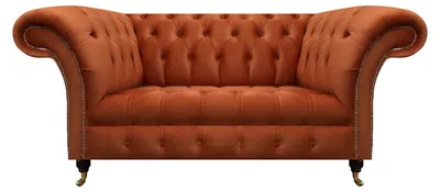 Obrázek produktu pro Chesterfield hnědé dvoumístné designové pohovky obývací pokoj jemné pohovky