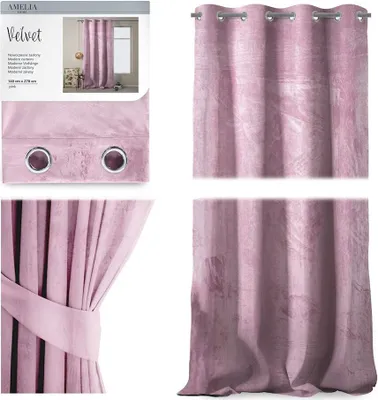 Produktbild von Vorhang Ösenschal blickdicht Verdunklungsvorhang 140 x 270 cm - Rosa