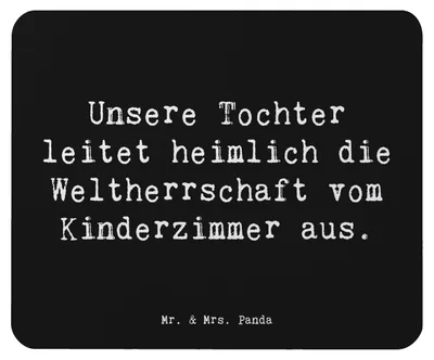 Produktbild von Mr. & Mrs. Panda Mousepad Spruch Tochter Weltherrschaft - Schwarz - Geschenk, mausteppich, Überraschung, Mauspad, Mouse Pad, Geburtstage, persönliche Erinnerungen, laptop