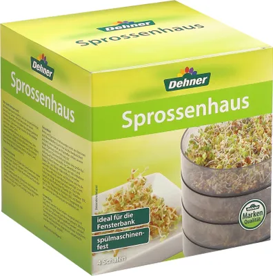 Produktbild von Dehner Sprossenhaus, zur Anzucht von Keimsprossen, mit 4 Schalen