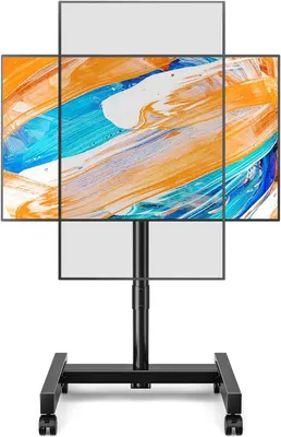 Produktbild von TV-Stativ – Rollbarer TV-Wagen – Mobiles Fernsehen – Höhenverstellbar – für Bildschirme von 13 bis 50 Zoll – Schwarz