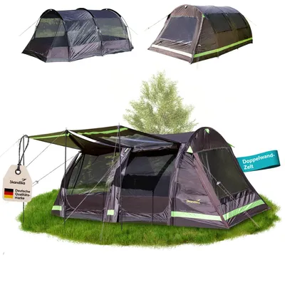 Produktbild von Skandika Tunnelzelt Solheim 6 Protect | Camping Zelt für 6 Personen, eingenähter Zeltboden, 3000mm Wassersäule, UPF 50+, Moskitonetz, Sonnendach