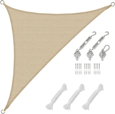 Image de 2,5x2,5x3,5 Voile d'ombrage Triangulaire Respirant - Voile Triangulaire avec fixation