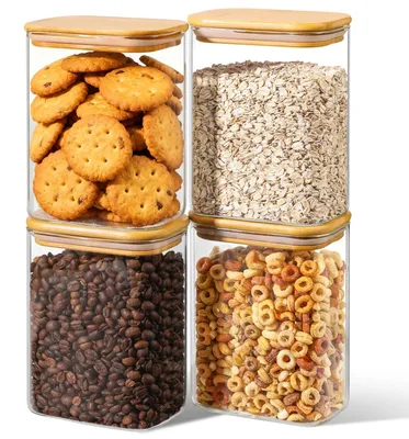 Immagine prodotto di Solidchoice - Set di 4 barattoli in vetro con coperchio, capacità 1100 ml