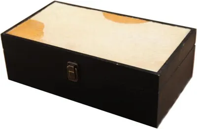 Produktbild von Set aus zwei Holzkästchen mit Imitationskalbsfell