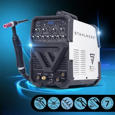 Produktbild von STAHLWERK Schweißgerät 3 in 1 Kombi AC/DC WIG 200 Puls CUT ST – 200 A, MMA, Alu & Dünnblech geeignet, mit 45 A CUT-Funktion