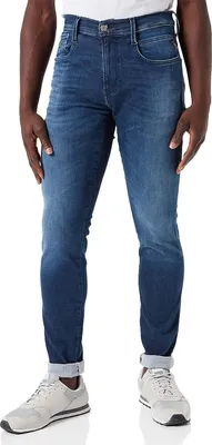Zdjęcie produktu dla Replay Anbass Hyperflex Clouds 34L Denim męski 11,5 uncji Hyperflex Stretch Denim w kolorze niebieskim - Niebieski