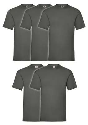 Produktbild von 5er Pack Fruit of the Loom Valueweight T-Shirt + GRATIS MyShirt Stoffbeutel Farbe: graphit Größe: S