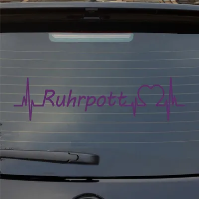 Produktbild von Heckscheibenaufkleber Ruhrpott Puls Herzschlag Auto- mit Ferien Region Motiv 55x14 cm Lila Auto Aufkleber Sticker