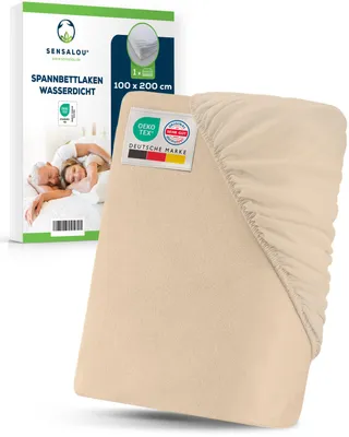 Produktbild von Sensalou Spannbettlaken 100 x 200 cm - Beige (1er Pack)
