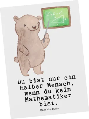 Produktbild von Mr. & Mrs. Panda Postkarte Mathematiker Herz - Weiß - Geschenk, Witzig, Master, Postkarten, Bachelor, Fotokarte, Ansichtskarte, Spruch, Grußkarte, Ansichtskarten