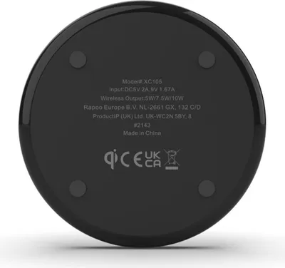 Image de Rapoo Kabelloses QI-Ladegerät XC105, 2er-Set, Schwarz (00217722)