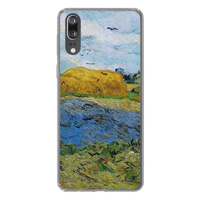 Produktbild von MuchoWow® Handyhülle Schutzhülle Hülle für Huawei P20 Heuballen unter einem regnerischen Himmel - Vincent van Gogh Silikon Softcase Handy Hülle - Hardcover