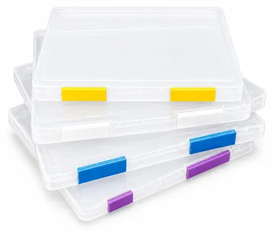 Immagine prodotto di Omgoods - Set di 4 contenitori trasparenti per l'organizzazione di documenti e hobby