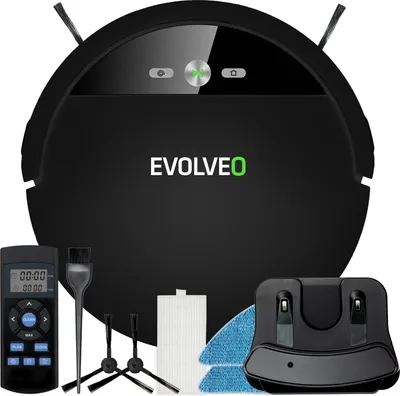 Immagine prodotto di EVOLVEO RoboTrex H6, aspirapolvere robot, pulizia ad acqua, stazione di ricarica, nero