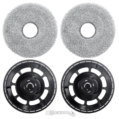 Wischmopp-Set für Roborock Saros 10R/20/Neo/Z70, 2 Halter + 2 Tücher + Bürste