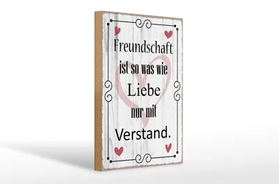 Produktbild von Holzschild Spruch 20x30cm Freundschaft ist so wie Liebe