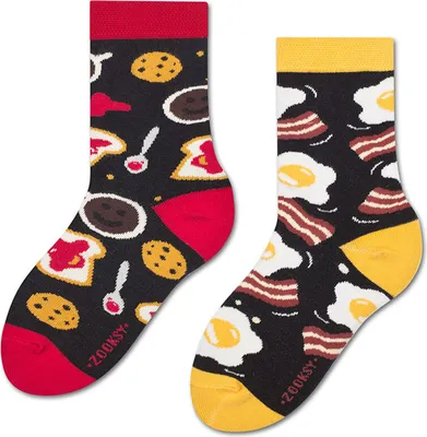 Produktbild von Kindersocken "Frühstück", Größe 30-35, bunte Socken mit lustigem Muster