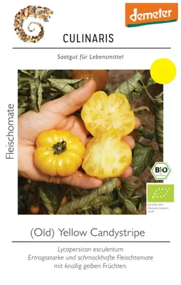 Produktbild von Fleischtomate Old Yellow Candystripe | Fleischtomatensamen von Culinaris