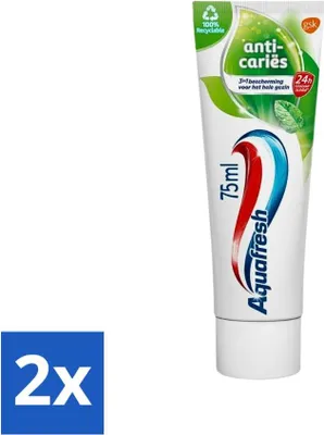 Obrázok produktu pre Aquafresh zubná pasta proti zubným kazom 75 ml - hodnotné balenie - 2 kusy