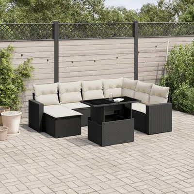 Produktbild von Maison Exclusive - 8-tlg. Garten-Sofagarnitur mit Kissen Schwarz Poly Rattan