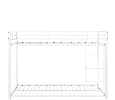 Produktbild von Etagenbett mit 2 Schlafgelegenheiten, Lattenrost und Leiter, 90x200 cm, Kinderbett mit Rausfallschutz, Metallbett