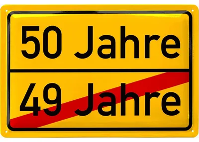 Produktbild von Blechschild 50 Schild Geburtstag, 50er Schild ORTSSCHILD, Verkehrsschild Deko 50 Geburtstag Mann, 50 Geburtstag Deko, Geburtstagsschild 50