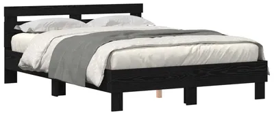 Productafbeelding van vidaXL Bedframe, zwart, eikenlook, 150 x 200 cm, houtvezel