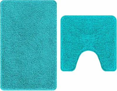 Produktbild von vidaXL Anti-Rutsch Badematten-Set 2 pcs Türkis PP