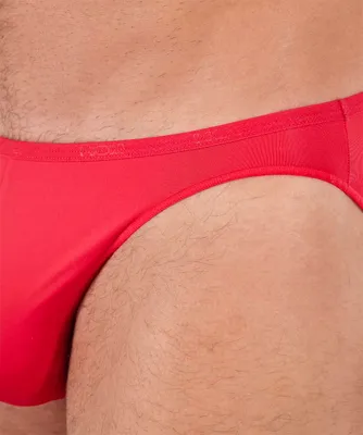 Immagine prodotto di HOM Uomo Micro Slip Plumes - Microfibra ultraleggera, slip, biancheria intima, elasticizzato, rosso solido 2XL
