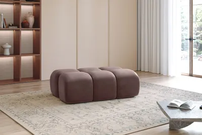Produktbild von Polsterhocker Designerhocker DARCY 128x85 cm in Stoff Salvador Braun