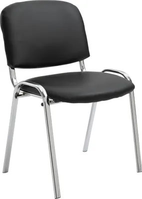 Produktbild von CLP Stuhl Ken Chrom Kunstleder stapelbar und mit modernem Design schwarz