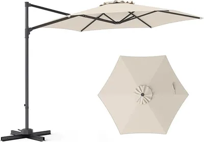Imagen del producto de Sombrilla de 300 cm, sombrilla colgante de gran tamaño, giratoria 360°