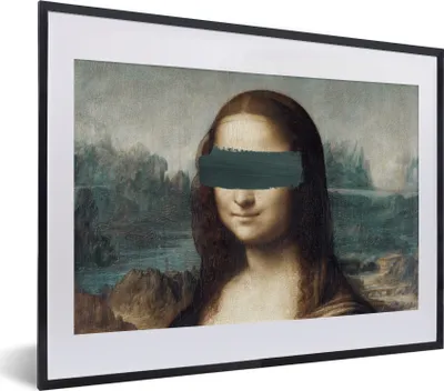 Produktbild von MuchoWow® Gerahmtes Poster Mona Lisa - Leonardo da Vinci - Gemälde 40x30 cm - Poster mit Schwarzem Bilderrahmen Wandposter Rahmen Foto Bilder - Bilderrahmen - Poster im Rahmen