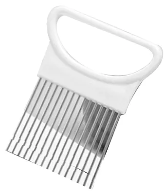 Obrázek produktu pro Držák na cibuli z nerezové oceli, pomocník do kuchyně, nástroj pro krájení masa, zeleniny a ovoce, bílá barva