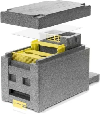 Produktbild von Imkershop Begattungskasten Styropor für 1 Volk | Mini Plus Beute für Königinnenzucht | Komplett-Set mit 4 Rähmchen, Futterkammer & Absperrgitter