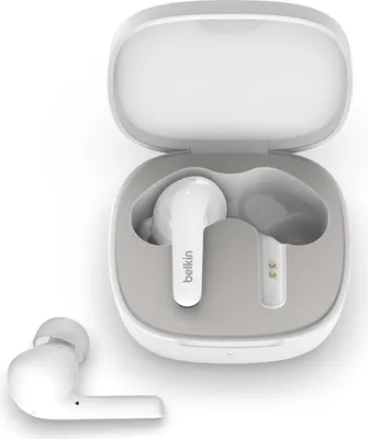 Imagen del producto de Auriculares inalámbricos Belkin Soundform Flow ANC, modelo AUC006BTWH, color blanco